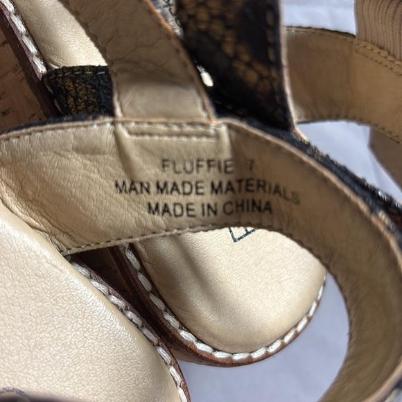 Boutique by Corky’s Fluffie Leopard Print Snakskin Platform Wedge Sandals Size 7 - Picture 5 of 15